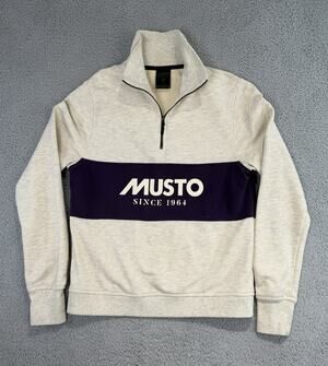 Musto Women's Size 6 Classic Musto Half Zip Sweater Oat Purple